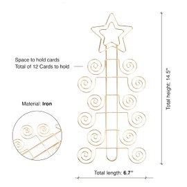 HOHIYA 2 Pcs Christmas Card Display Wall Holder Display Hanger for 24 Cards Hanging Holiday Party 14.5 Inch Taiwan Made Gold