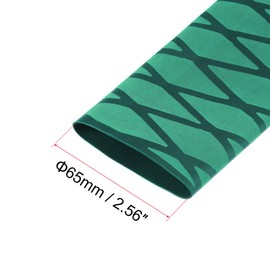 sourcing map Heat Shrink Tubing, 40 mm Diameter, 65 mm, Flat Width, Shrink Ratio 2:1, Double-Walled Heat Shrink Tube with Mesh Pattern, 0.5 m Length, Waterproof, PE, Green