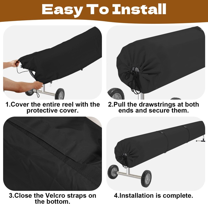 Pool Solar Reel Cover, 16 Ft Waterproof Swimming Pool Blanket