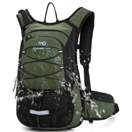 15L Insulated Hydration Backpack Pack with 2L Water Bladder Lightweight Hiking Backpack Bag for Women Men Daypack for Hiking Running Festival Camping Biking (Olive)