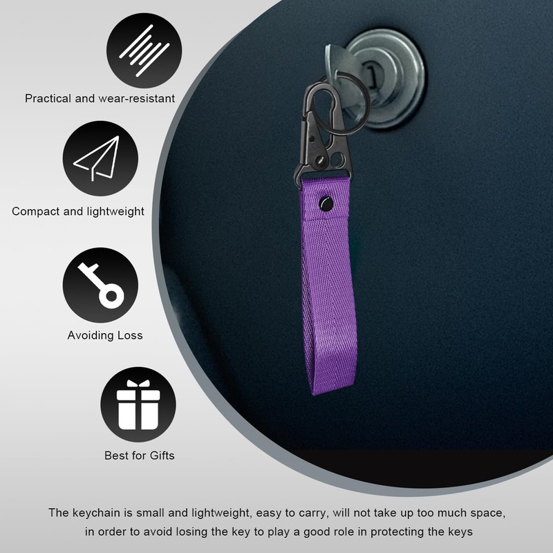 Wevdn Car Key Chain, Fabric Metal Practical Multifunctional Motorcycle Keychain,