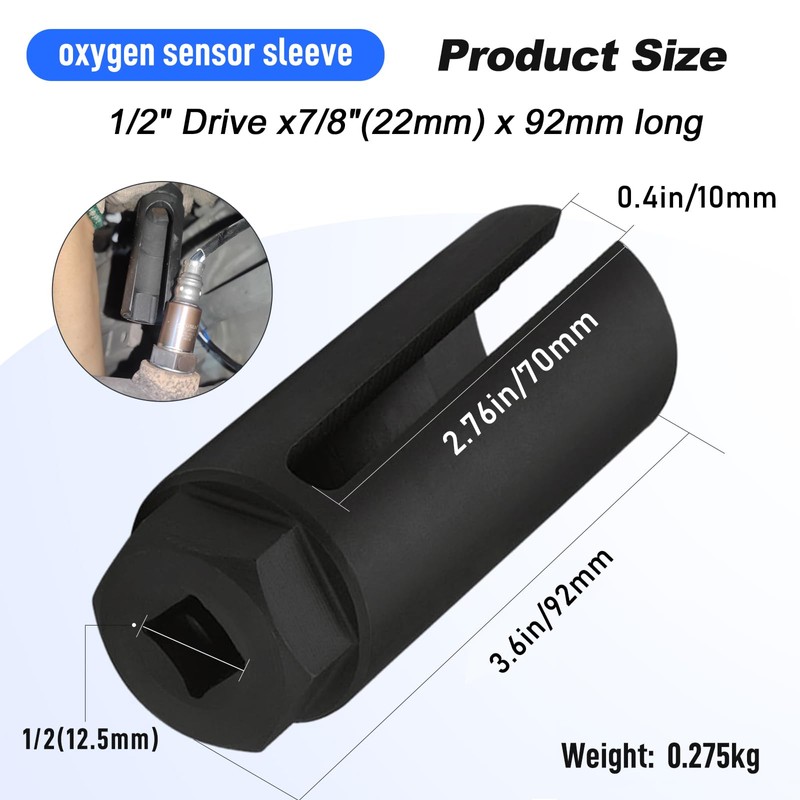YGCQFH Oxygen Sensor Socket with Side Wire Cutout, Oxygen Sensor