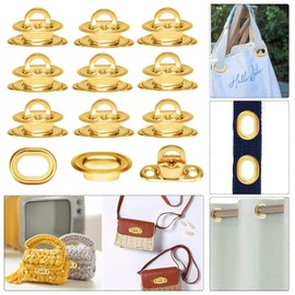 Screw Lock Brass for Oval Eyelets Nickel-Plated Screw Lock for Round Eyelets with Tarpaulin Eyelets for Eyelet Car Trailer Tarpaulin Closure DIY Bags and Hardware Accessories Gold