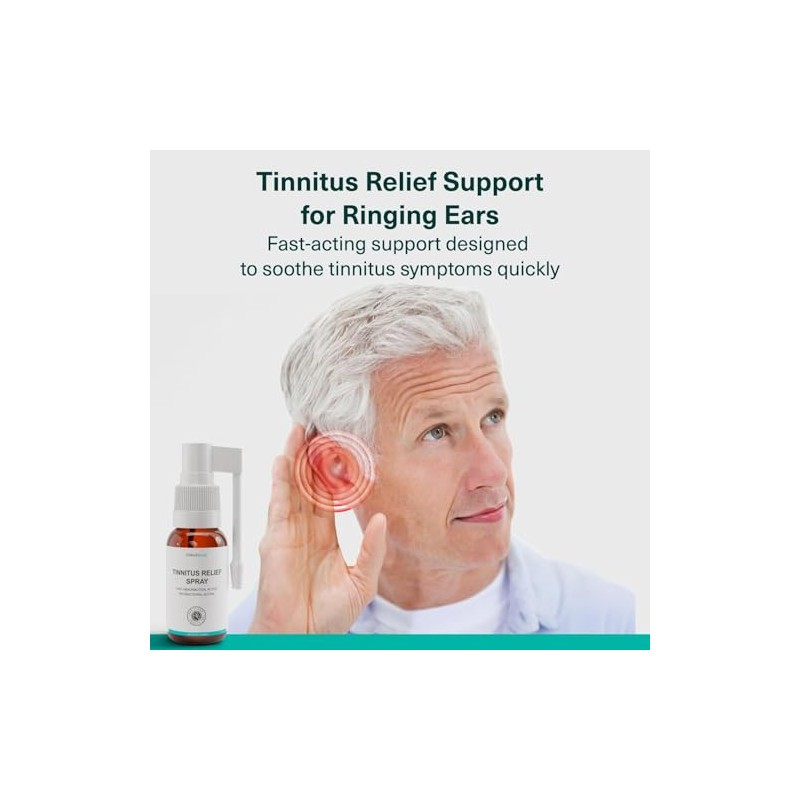 Tinnitus Relief Spray for Ringing Ears, Supports Tinnitus Relief for