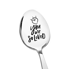 Girlfriend Boyfriend Valentines Gifts for Gf Bf You are So Loved Spoon Gifts for Husband Wife Anniversary Birthday Gifts for Daughter Son Coffee Tea Lover Gifts for Couple Tea Coffee Spoons