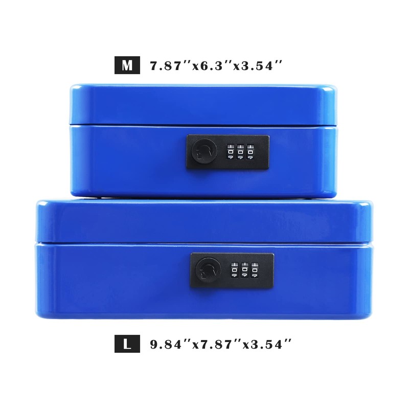 xydled Steel Cash Box Safe with Combination Lock,Money Safe Box