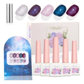 Esmaltes Uñas Gel Efecto Ojo Gato 12 Ml+ Iman, 5 Unidades