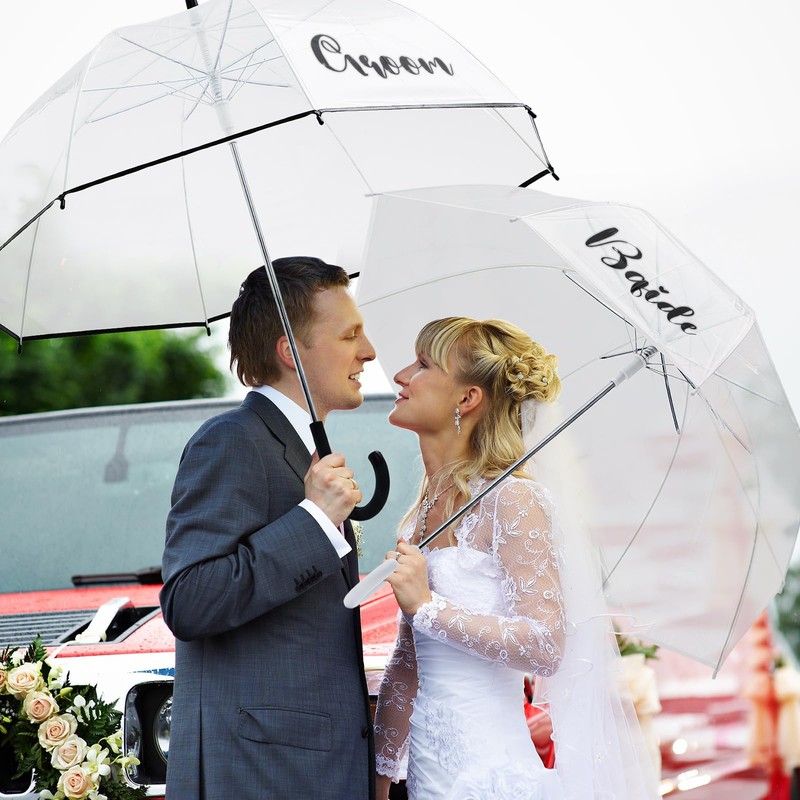 Sunnymove 2 Clear Wedding Umbrellas, Large Bubble Wedding Umbrella for