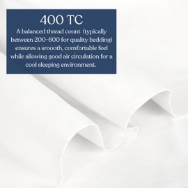 Delara 100% Organic Cotton Percale Weave Sheet, 400 Thread Count GOTS Certified, Smooth & Moisture-Wicking, Soft & Silky Breathable Bedding (White, Queen Fitted Sheet Only)