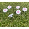 6-Pack Daisy Flower Drawer Knobs – White & Pink Decorative