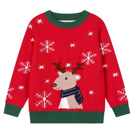 Codkkre Christmas Jumper Toddler Christmas Sweatshirt Children Girls Boys Christmas Jumper Baby Boy Christmas Jumper Christmas Clothing 98 104 110 116 122, Christmas Elk/Red 2