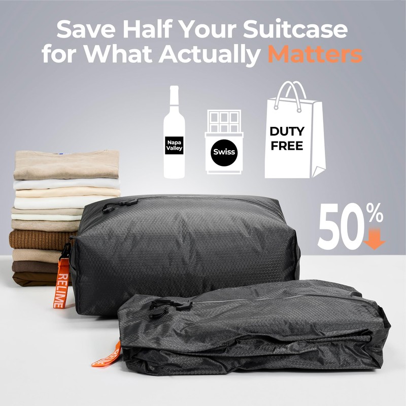 Relime Classic Series Vacuum Bags for Travel Luggage with Wireless