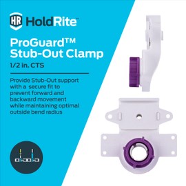 HoldRite 1/2 Inch ProGuard Stub-Out Clamp, PEX, PE-RT, Copper, CPVC, 731-H