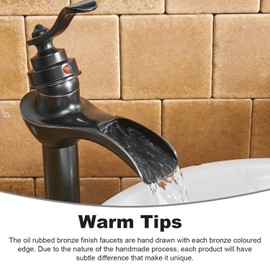 BWE Vessel Sink Faucet Oil Rubbed Bronze Bathroom Faucet with Pop Up Drain Assembly and Supply Hose Single-Handle Single Hole Tall Bathroom Faucet Vanity Lavatory Mixer Tap Tall Body