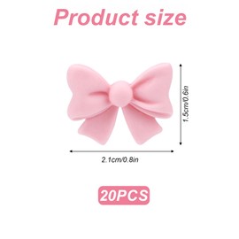 lasuroa Pack of 20 Cupcake Decorations with Pink Bow, Cute Cupcake Toppers with Coquette Bow Motifs for Baby Shower, Birthday Party, Bridal Shower, Engagement, Wedding Decoration