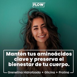 Flow Supplements | Grenetina Hidrolizada 1kg - Grenetina Sin Sabor - Glicina + Prolina - Colágeno Hidrolizado con Vitamina C y D - Sin Azúcar y Sin Gluten - Suministro de 2 Meses - Flow Supplements