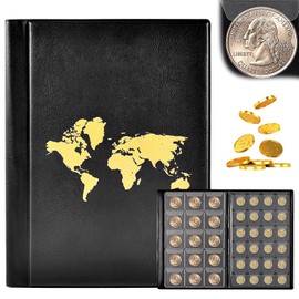 Coins Scrapbook 480 Pockets, 2 Euro Coins Scrapbook 33 x 33 mm, Euro Coin Storage, Transparent Coin Album, Album for 2 Euro Coins
