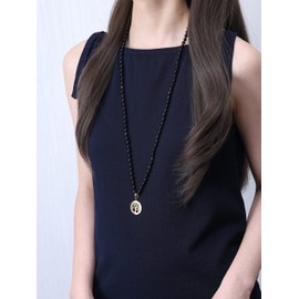 COAI Tree of Life Necklace 108 Beads Black Obsidian Necklace Japa Mala Necklace