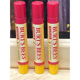 Burt's Bees Kiss Your Dry Lips Goodbye with Burt's Bees Lip Shimmer 3-Pack in Rhubarb✨