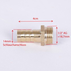 Hose Nozzle 1/2 Inch Male Thread for Tank Fitting for 14 mm Garden Hose (ALF1)