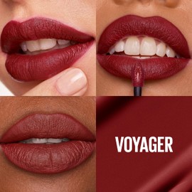 Maybelline Super Stay Matte Ink Liquid Lipstick Makeup, Long Lasting High Impact Color, Up to 16H Wear, Voyager, Deep Red, 1 Count, Packaging May Vary