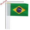25 Pack Brazil Handheld Small Flag,Mini Brazilian Hand Held Miniature