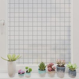 Frosted Glass Window Privacy Film UV Sun Heat Blocking Bathroom Day and Night Frosting Covering, Static Cling Vinyl Removable Window Tint Sticker for Home Shower Front Sliding Door 23.6 * 78.7 Inch