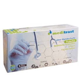 Meditrast Latex Powder-Free Gloves in White Color, 100pcs