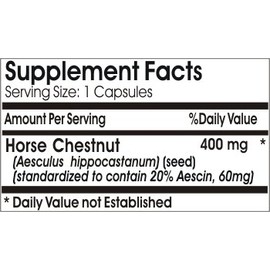 Horse Chestnut Standardized Extract 400mg ~ 100 Capsules - No Additives ~ Naturetition Supplements