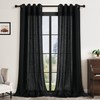 Black Linen Curtains 108 Inches Long 2 Panels for Living