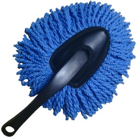 ULTECHNOVO Plumero para Coche Limpieza Rápida Rayas Mini de Microfibra Azul Cepillo Desmontable para Tablero Adecuado para Automóviles y Uso Doméstico
