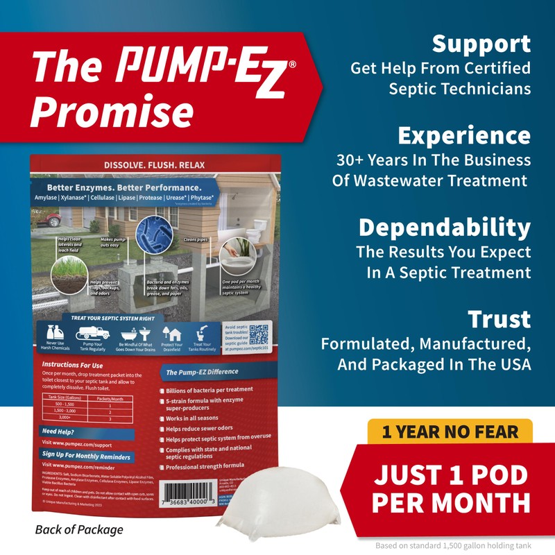 Pump-EZ Enzyme Septic Tank Treatment Tablets, 1-Year Supply Home Value