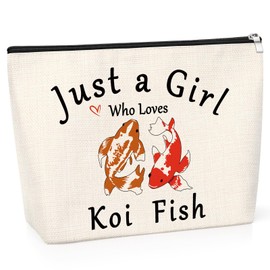 Koi Fish Gifts for Women Makeup Bag Koi Fish Themed for Animal Lovers Daughter Friendship Presents for Girls Friend Sister Bestie Travel Cosmetic Pouch Christmas Birthday for Her Toiletry Bag