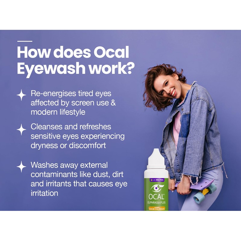 OCAL Euphrasia Plus Eye Wash – 100ml | with Aloe
