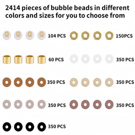 Wzenclave Complete Bracelet Making Kit with 2414 Clay Beads,Premium Beads Kit for Jewelry and Friendship Bracelet Making,Includes Letter & Gold Beads (Brown Series)