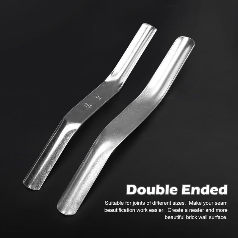 2pcs Brick Jointer Tool, 1/2 inch x 5/8 inch Double