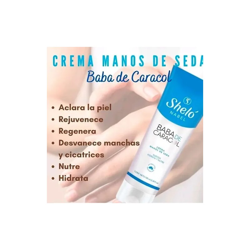 2 Cremas Sheló Baba Caracol Manos De Seda Rejuvenece Aclara
