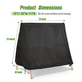 Kasla Outdoor Swing Cover,Patio Swing Cover,Swing Cover for Outdoor Furniture Porch Cover Glider Hammock Cover Waterproof -72"L×67"W×71"H