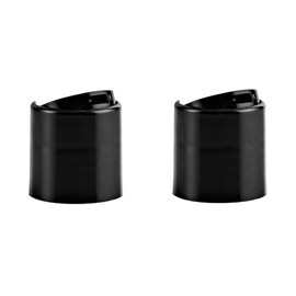 OAK & SAGE 2 Black PP Smooth Disc Top Plastic Caps - 0.310" Orifice Opening - 24/410 Cap Size - 2 Total
