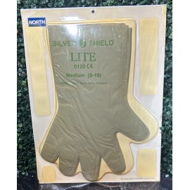North 1998 North Silver Shield Gloves Size 9-10(15”) Chemical Resistant Hazmat Grey