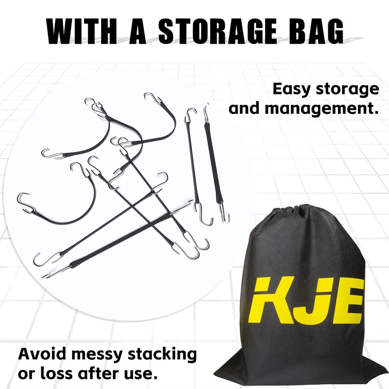 KJE 20Pack (10'', 15", 21", 31") Rubber Bungee Cords with
