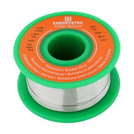 Solder Wire Rosin Core No Lead Electrical Solder Wire Thin 0.6mm 50g Fine Solder with Flux 2.5 PB Free Sn99 Ag0.3 Cu0.7 Flow 0.11lb Electronics Soldering DIY Repair Tiny Solder