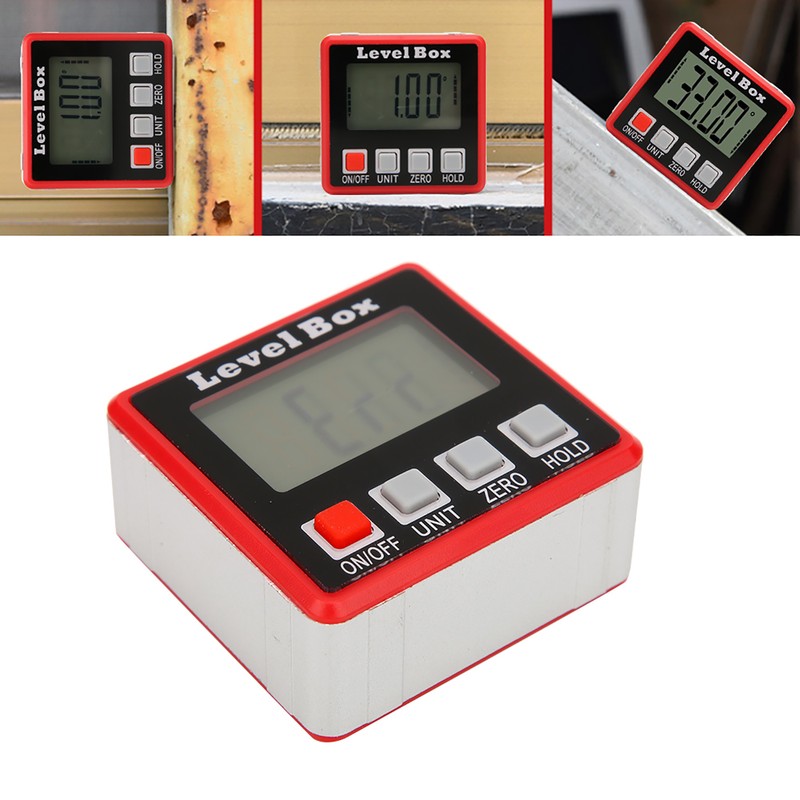 Digital Display Angle Meter Measurement Tool Automatic Backlight 4 Button