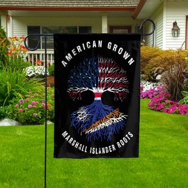 Proud Flag-American Grown Marshall Islander Roots Marshall Islands Flag American Friendship Souvenir House Flag (29.5" x 39.5") Double Sided-USA Flags Premium Polyester-Decorative Indoor Outdoor Flag