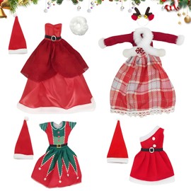 Doll Clothing, Christmas Doll Costume, Baby Christmas Outfit, Pack of 4 Doll Christmas Clothing Outfits, Baby Doll Clothing, Christmas Doll Accessories, Doll Decorations, Gifts for Girls