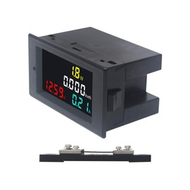 KETOTEK DC 7-20V 50A Power Meter Battery Monitor Digital Multimeter Panel Kwh Volt Amp Watt Meter Power Energy Monitor DC Current Voltage Meter with 50A Shunt