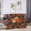Maple Leaf Blanket Fall Autumn Throw Blanket Thanksgiving Orange Flannel
