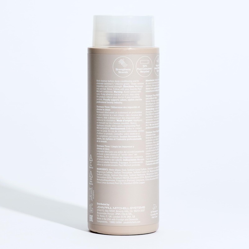 Paul Mitchell Shampoo Three, Clarifying Shampoo, Cleanses Impurities + Removes