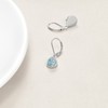 CRMAD Larimar Leverback Earrings Sterling Silver Teardrop Filigree Dangle Drop