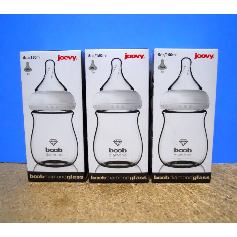 Joovy 3 Pack - Joovy Boob Diamond Glass Baby Bottle